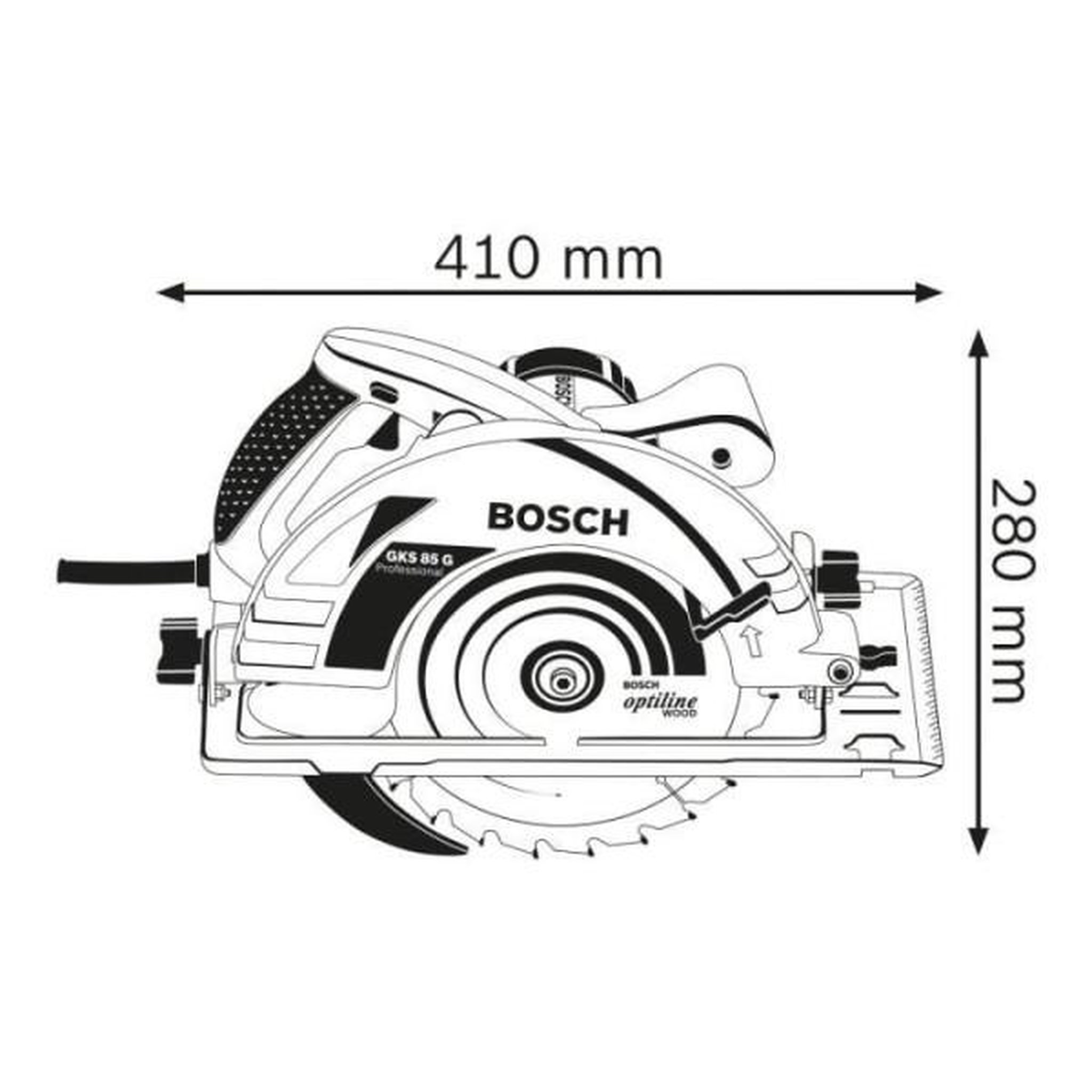 Voir la diapositive 3 : Bosch Professional Scie circulaire Bosch Professional GKS 85G, 2200 W avec 1 lame de 235mm, 5.000 tr/min, carton - 060157A900