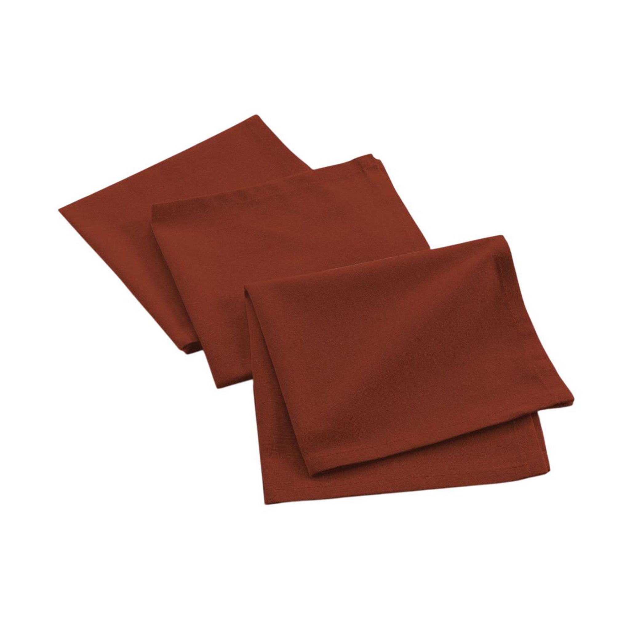 Douceur d'Intérieur Lot de 3 serviettes de table  mistral  40x40cm terracotta