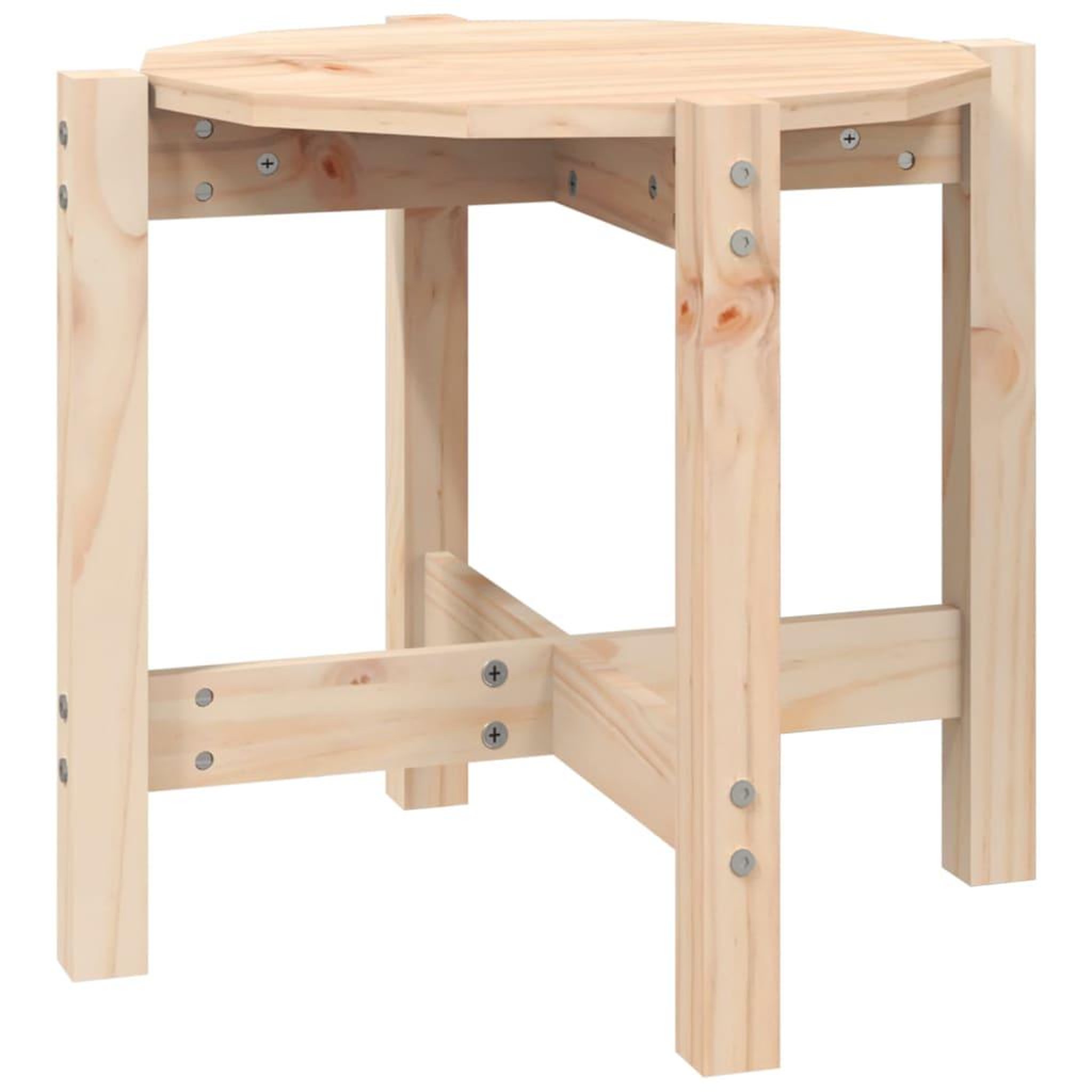 Voir la diapositive 2 : VIDAXL Table basse Ø 52,5x45 cm Bois massif de pin