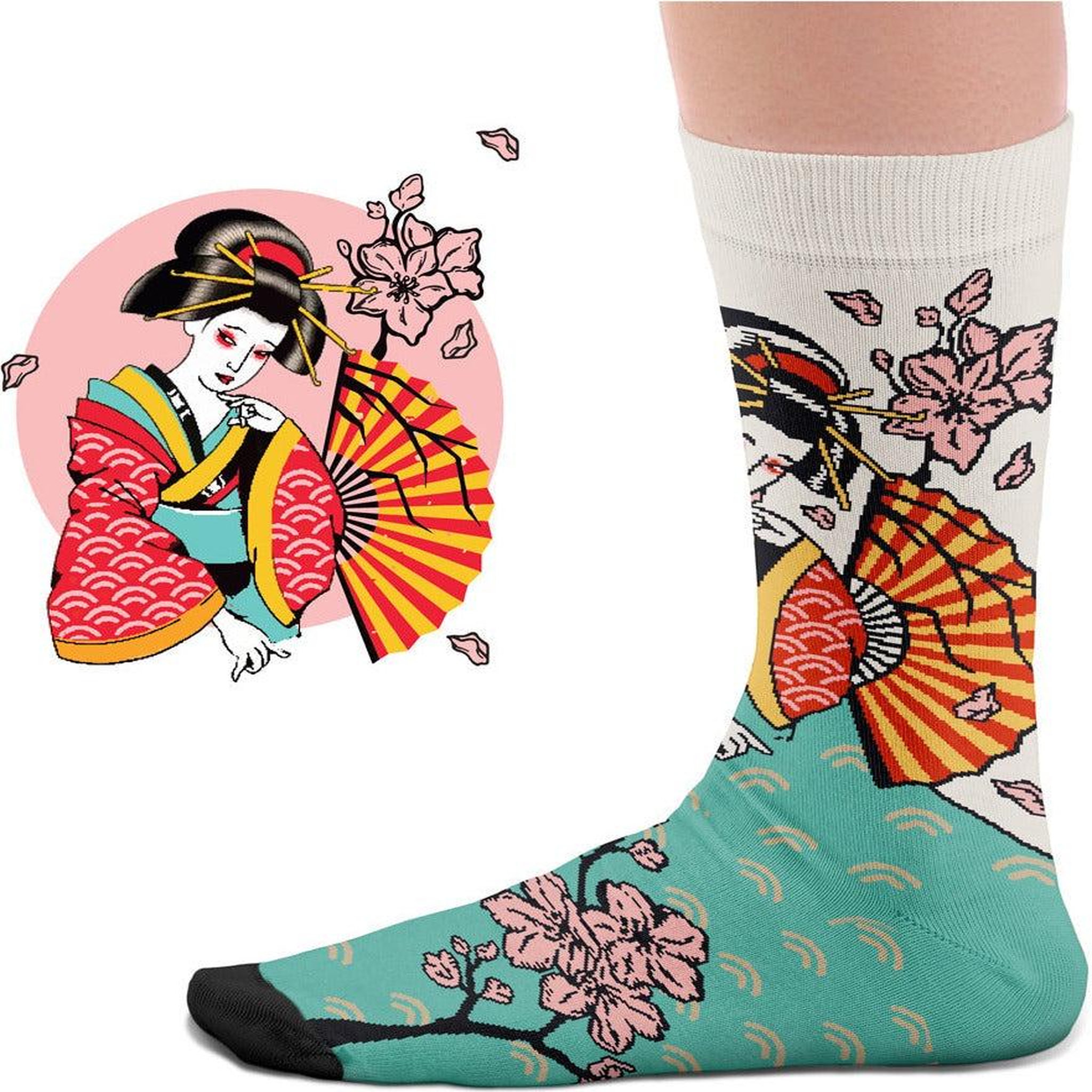 Voir la diapositive 3 : SOCK AFFAIRS Chaussettes tatouage traditionnel geisha