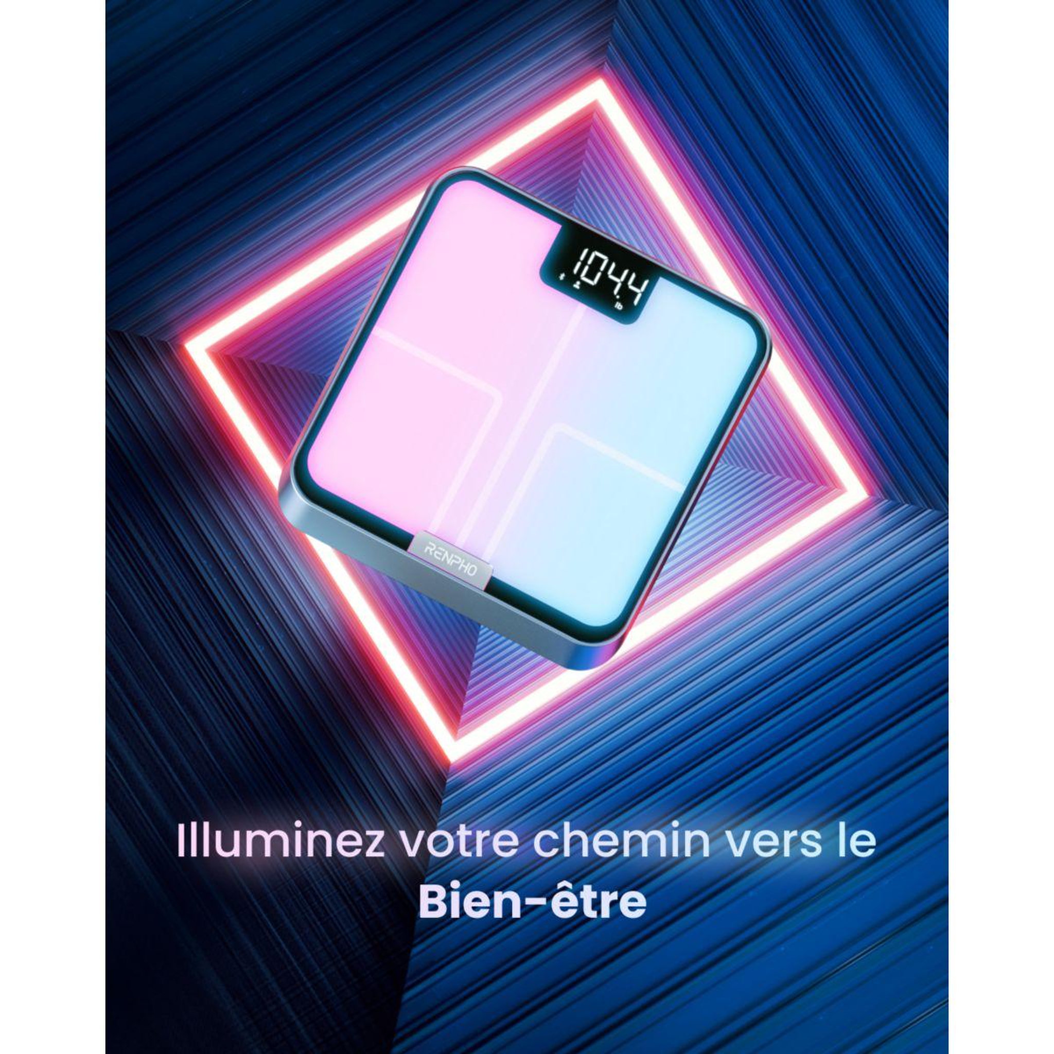 Voir la diapositive 3 : RENPHO Pèse personne connecté elis chroma a017 - impédancemètre intelligent, éclairage led, 13 données corporelles - rechargeable