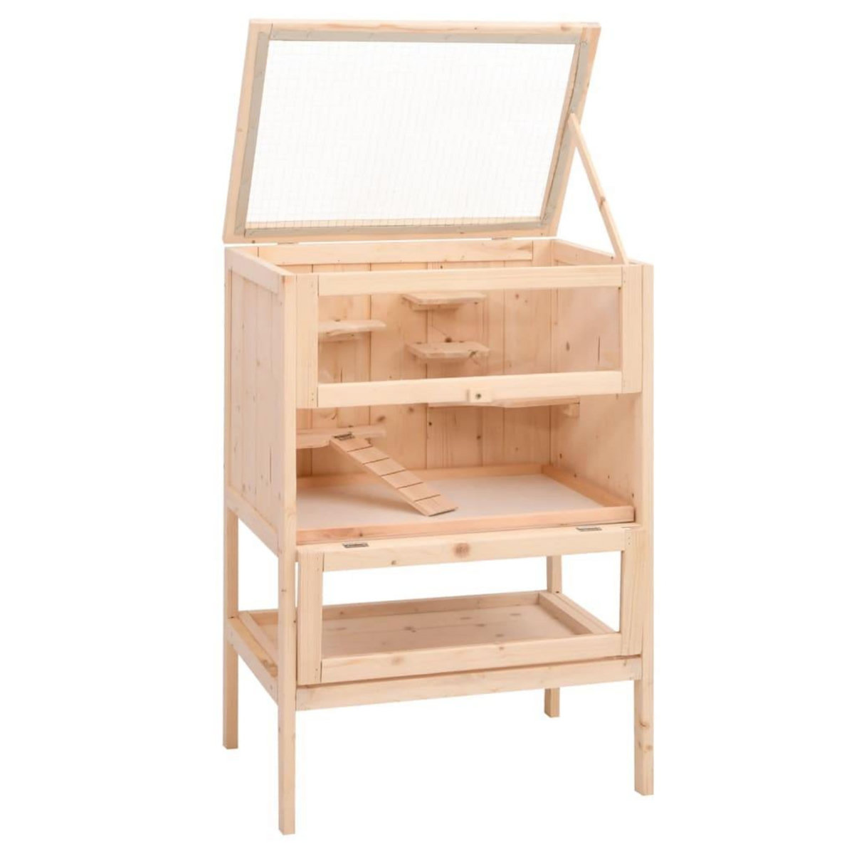 VIDAXL Cage a hamster 55x40x80 cm bois massif de sapin