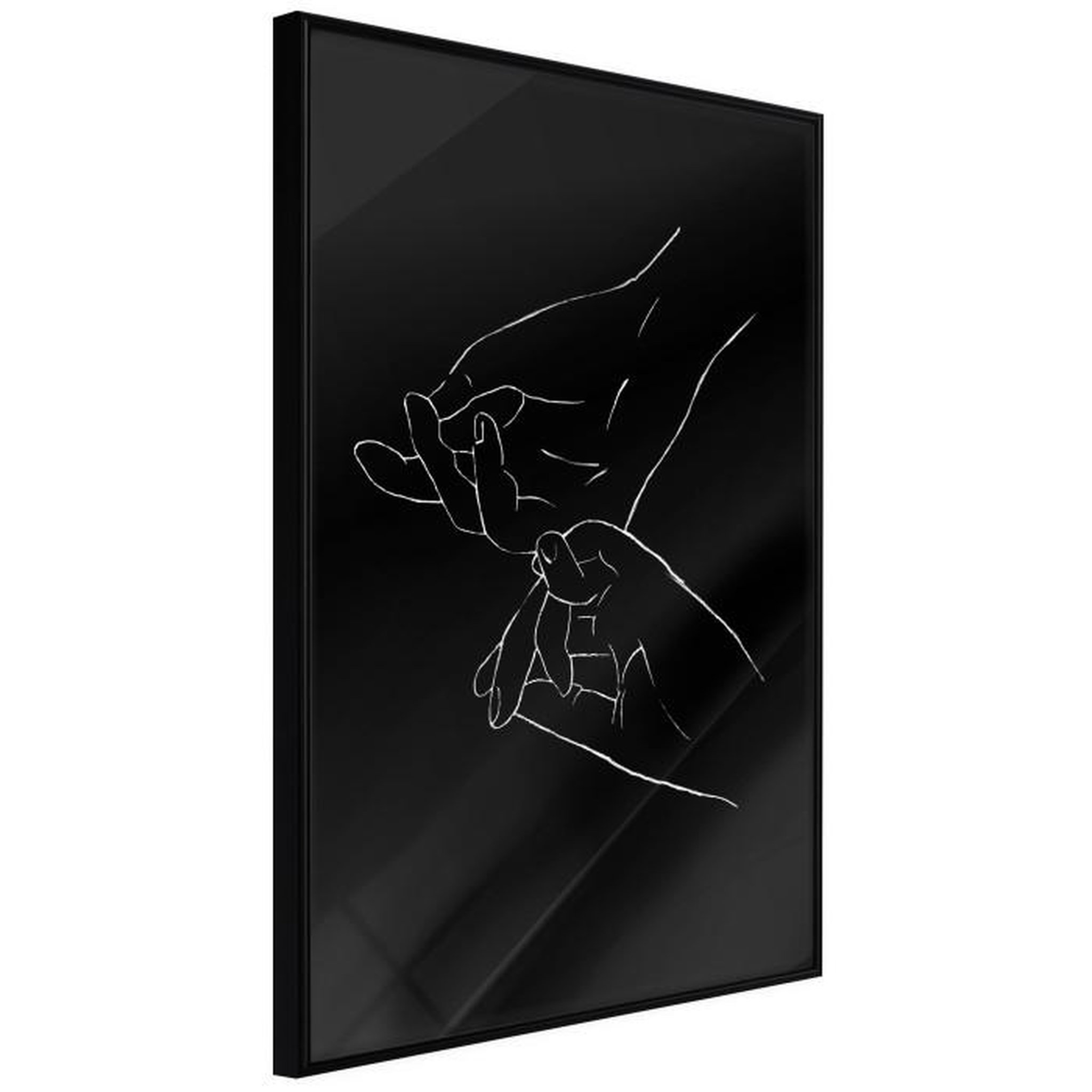 Paris Prix Affiche Murale Encadrée  Joined Hands Black. Coloris disponibles : Noir, Jaune