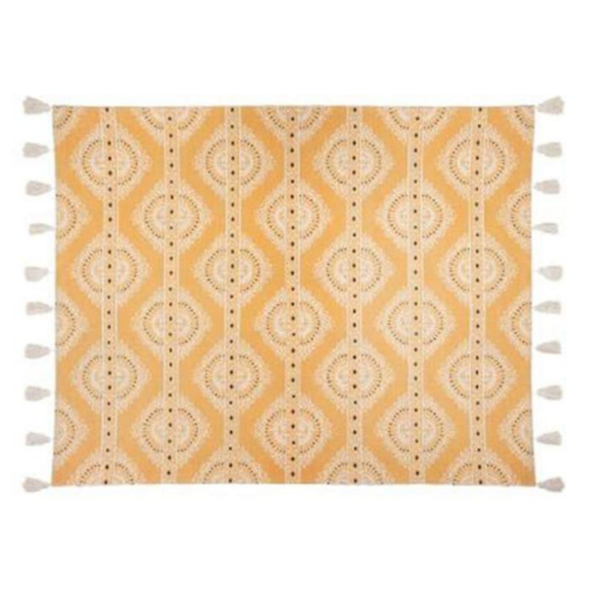 ATMOSPHERA Tapis Déco à Pompons  Namaste  120x170cm Ocre