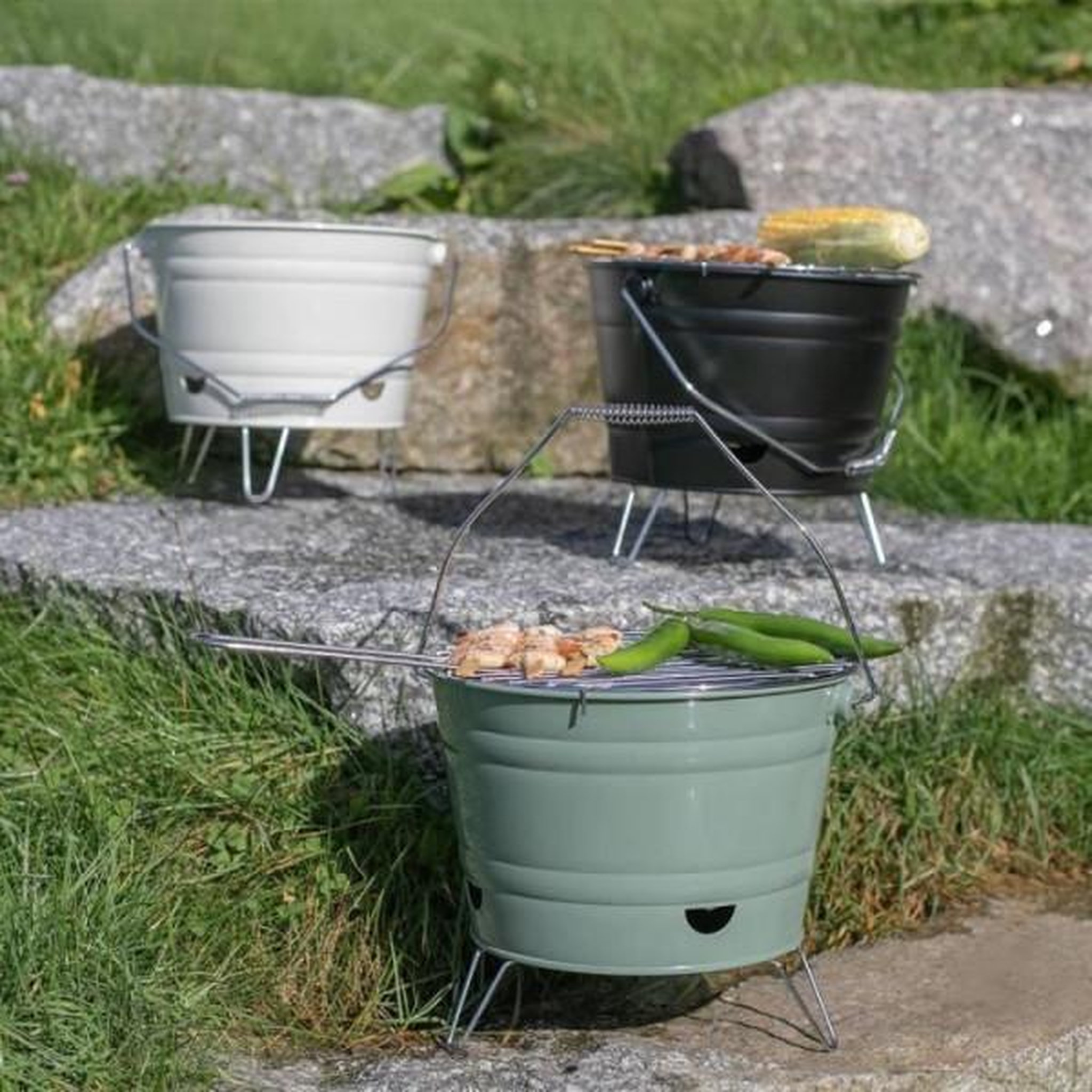Voir la diapositive 4 : LIVOO Barbecue à charbon 27cm vert - doc327v