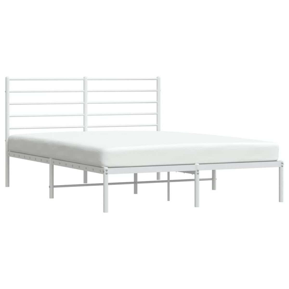 VIDAXL Cadre de lit metal sans matelas et tete de lit blanc 160x200 cm