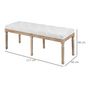 Voir la diapositive 3 : HOMCOM Tabouret repose-pied capitonné style classique - bois d'hévéa sculpté, patiné - revêtement aspect lin crème