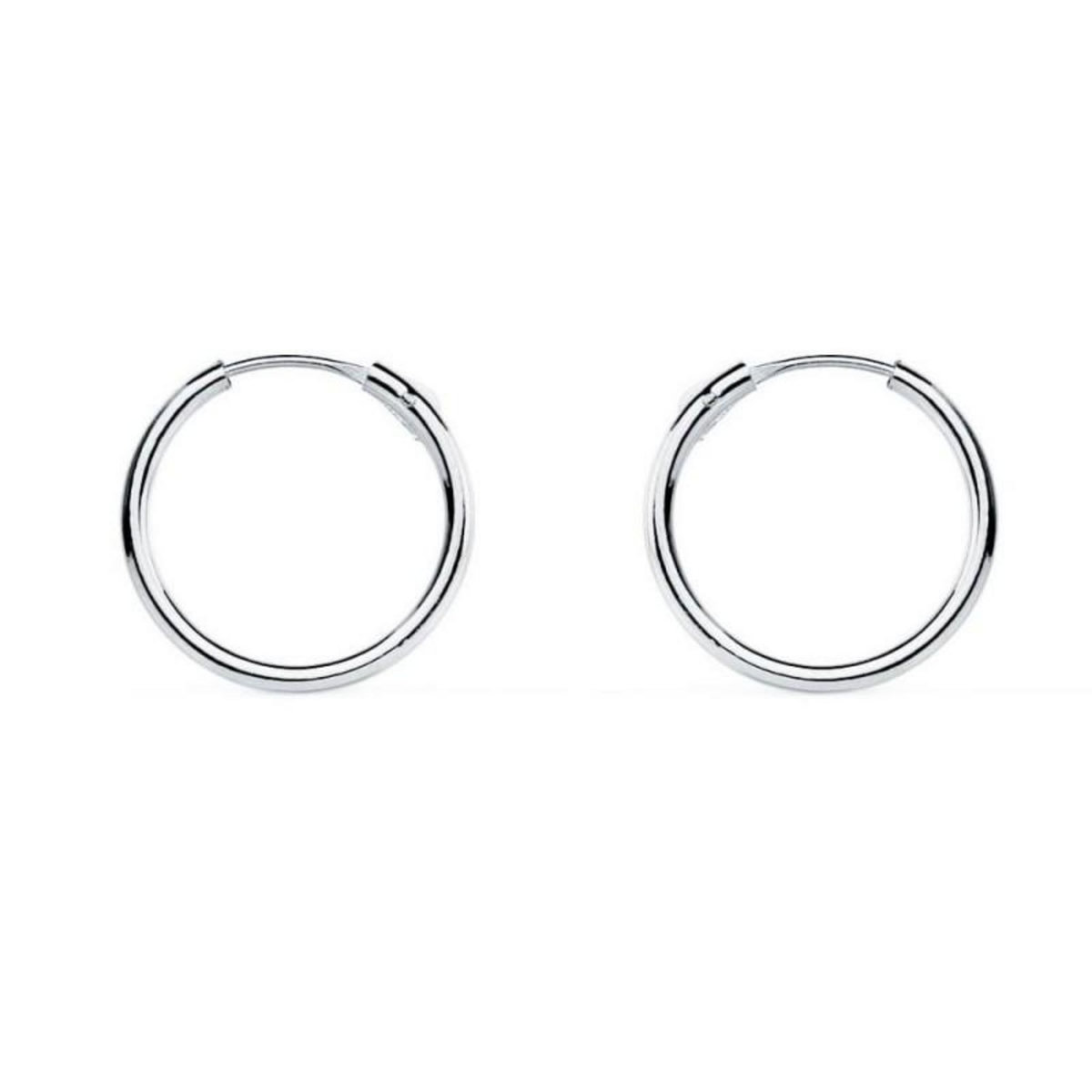 L'ATELIER D'AZUR Boucles d'Oreilles Créoles Or 18 Carats 750/000 Blanc