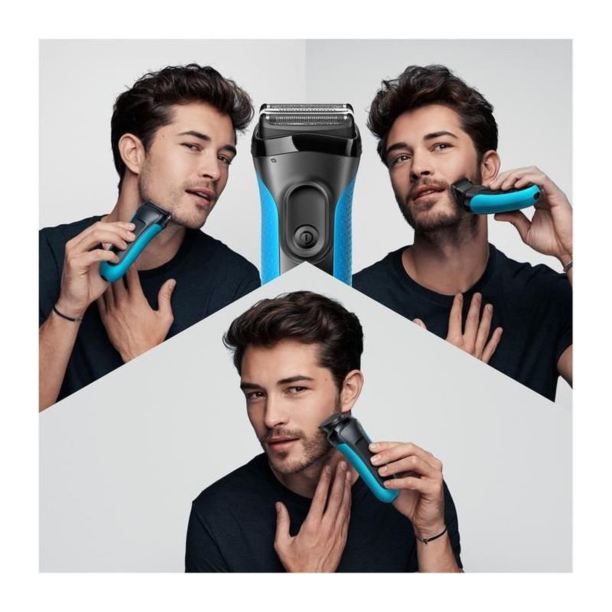 Voir la diapositive 3 : BRAUN Rasoir électrique barbe homme - BRAUN - Series 3 Shave & Style 3010BT - Technologie Wet & Dry - Noir / Bleu