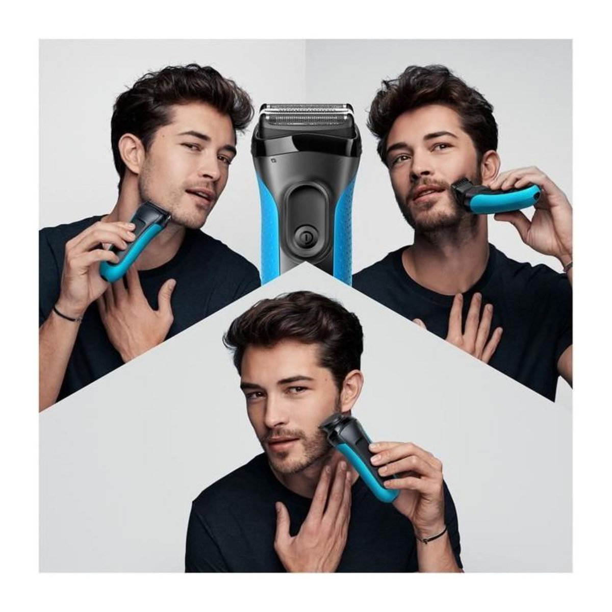 BRAUN Rasoir électrique barbe homme - BRAUN - Series 3 Shave & Style 3010BT - Technologie Wet & Dry - Noir / Bleu