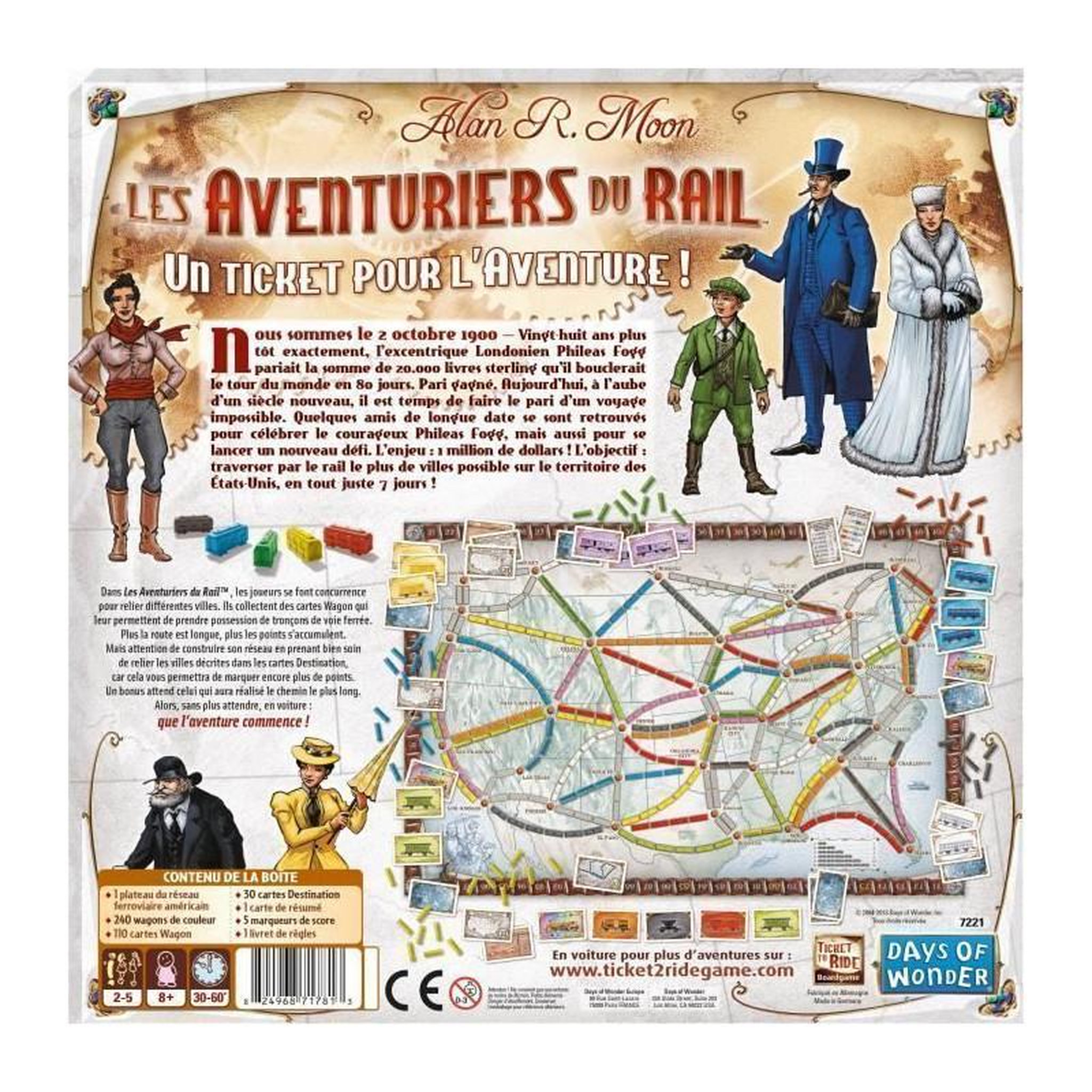 Voir la diapositive 2 : Asmodee Les Aventuriers du Rail USA