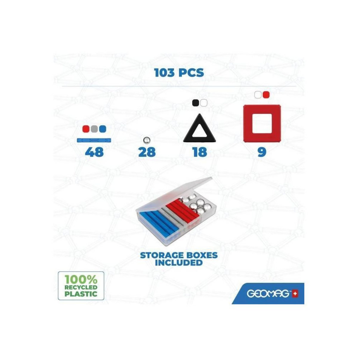 Geomag Jeu de construction magnétique - GEOMAG - Classic Panels - Fusée NASA - 103 pieces - Magnétique - Des 3 ans