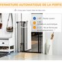 Voir la diapositive 4 : PAWHUT Barrière de sécurité chien H.104 cm - porte double verrouillage - sans perçage - acier noir