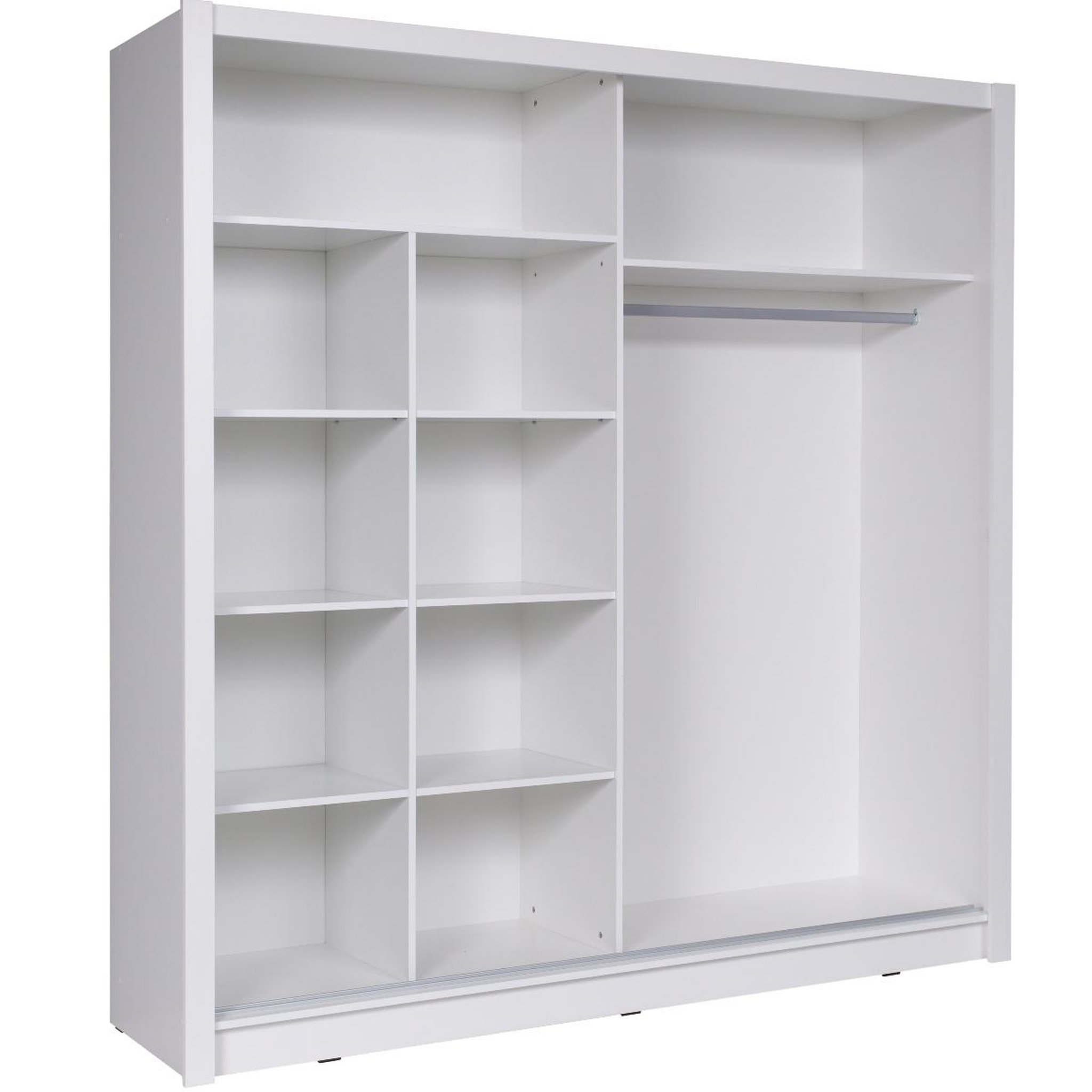 Voir la diapositive 3 : JLC KREATION Armoire moderne blanche 2 portes coulissantes 155cm ulric