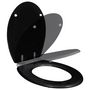 Voir la diapositive 2 : VIDAXL Siege de toilette MDF Couvercle a fermeture en douceur Noir