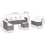 Voir la diapositive 4 : VIDAXL Salon de jardin 9 pcs avec coussins gris resine tressee