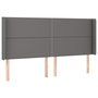 Voir la diapositive 2 : VIDAXL Tete de lit avec oreilles Gris 203x16x118/128 cm Similicuir