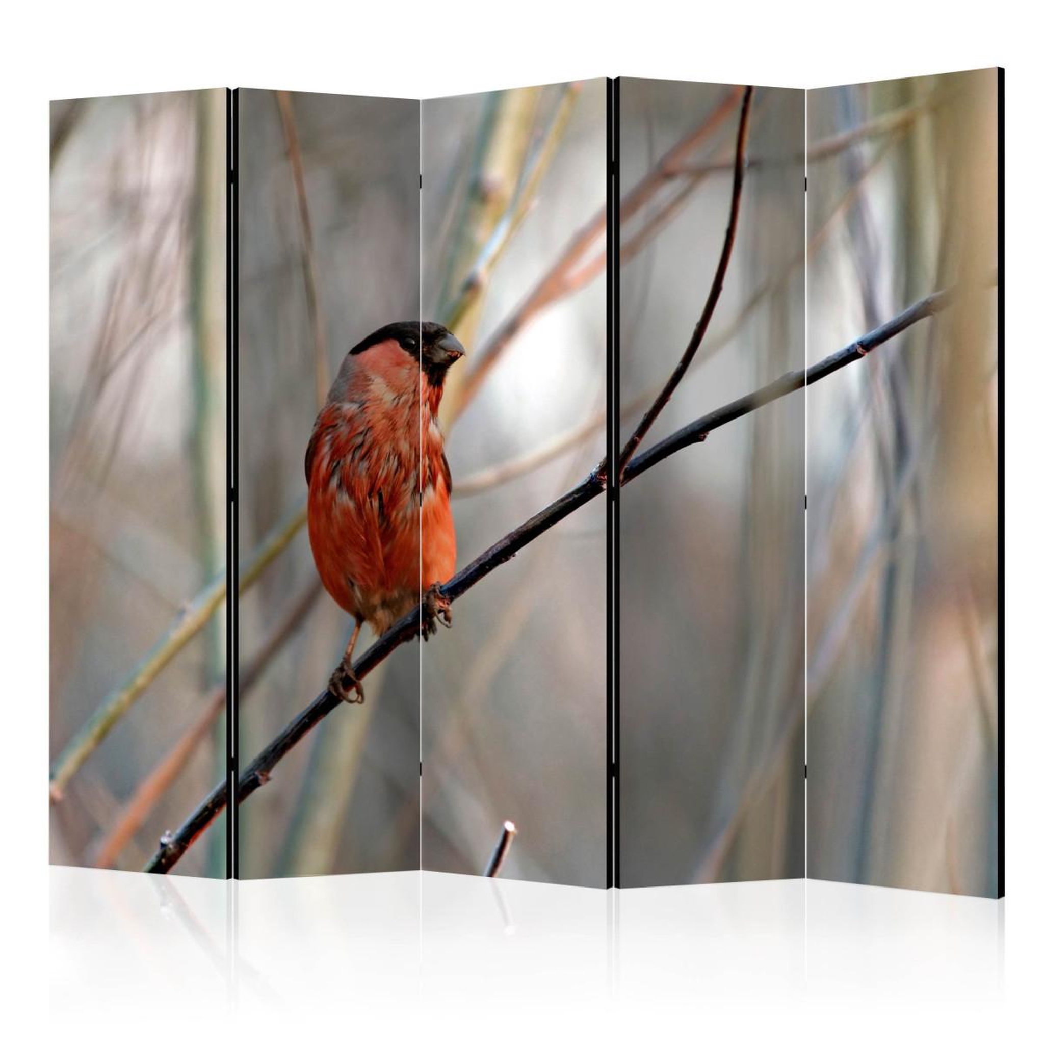 Paris Prix Paravent 5 volets  bullfinch in the forest  172x225cm