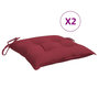 Voir la diapositive 2 : VIDAXL Coussins de chaise lot de 2 rouge bordeaux 40x40x7 cm