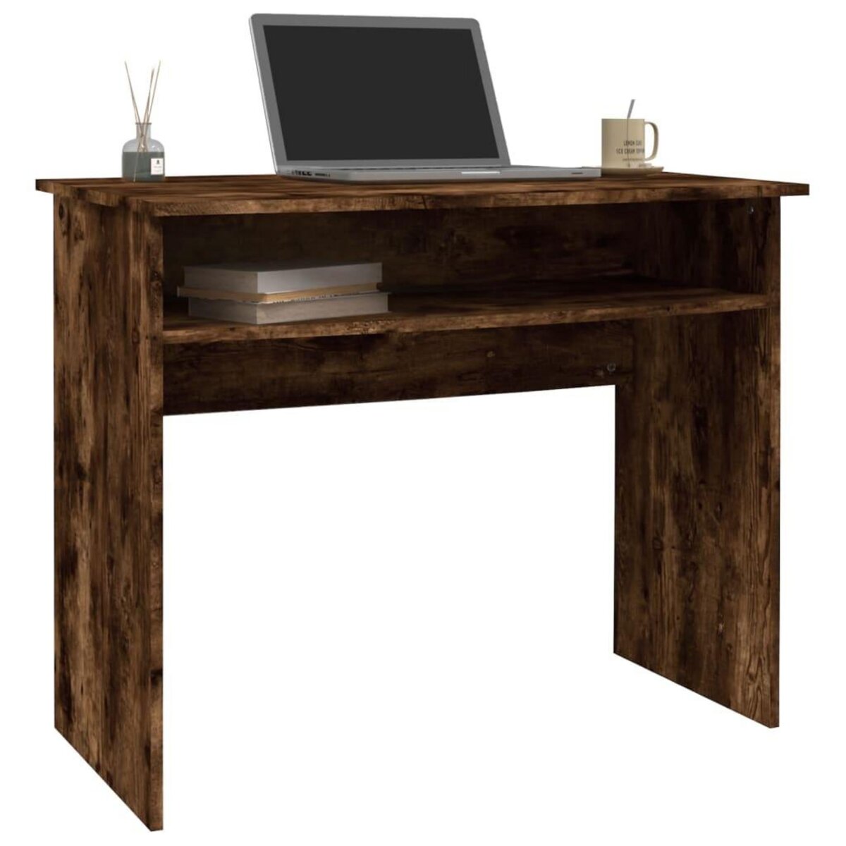 VIDAXL Bureau Chene fume 90x50x74 cm Bois d'ingenierie