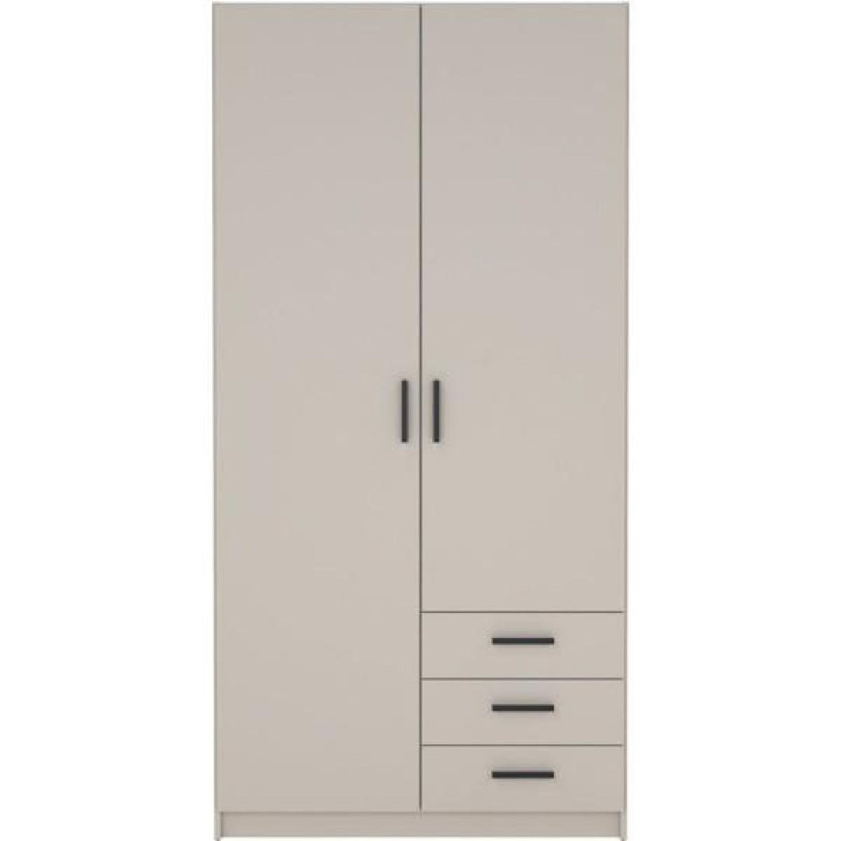MARKET24 Armoire VEGA - Décor cachemire - 2 portes + 3 tiroirs - L 98,5 x P 49,8 x H200,4 cm