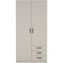 Voir la diapositive 1 : MARKET24 Armoire VEGA - Décor cachemire - 2 portes + 3 tiroirs - L 98,5 x P 49,8 x H200,4 cm