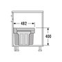 Voir la diapositive 3 : HAILO Poubelle de cuisine tri sélectif 2 bacs encastrable sous évier 30L (24+7) Hailo Tandem