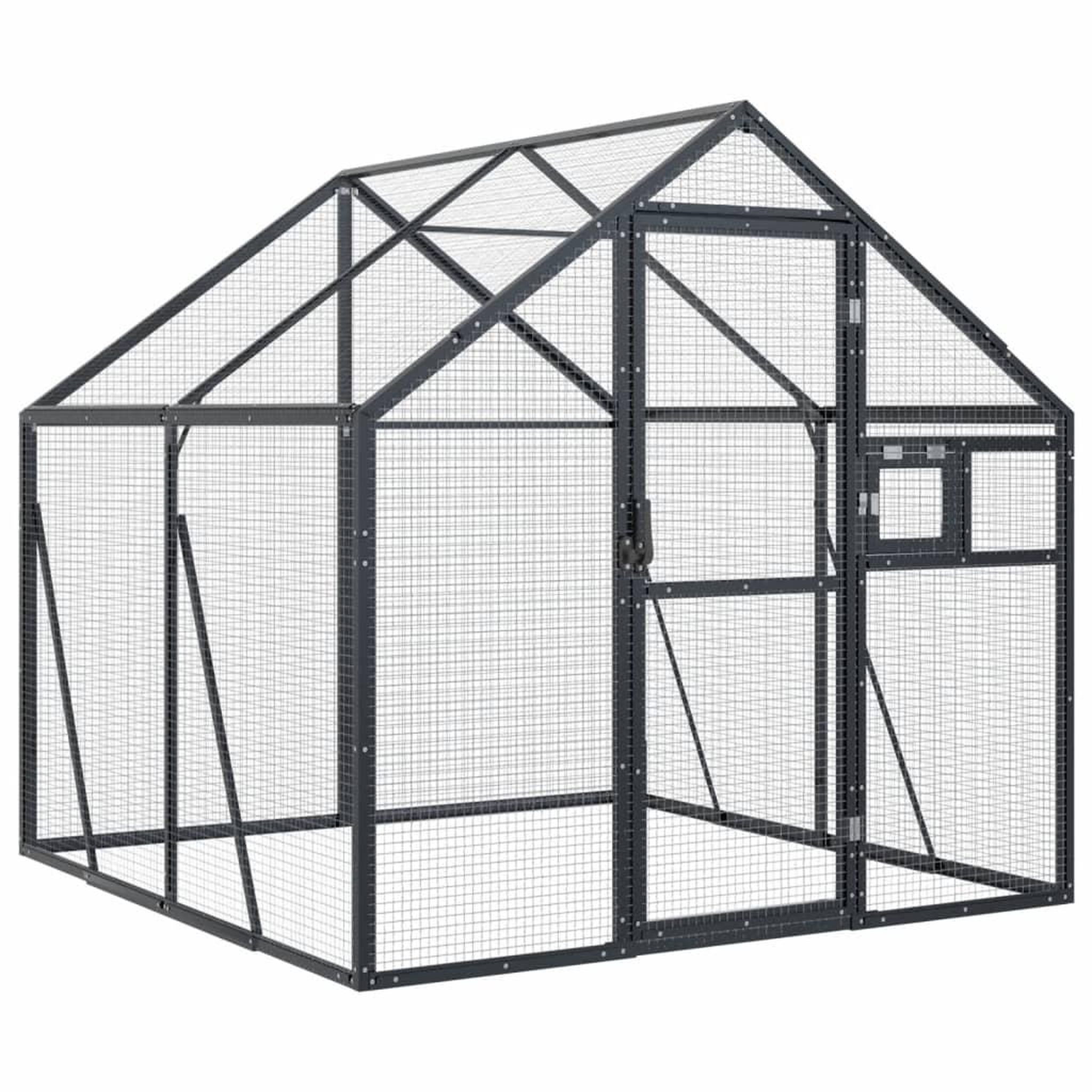 Voir la diapositive 2 : VIDAXL Voliere anthracite 1,79x2x1,85 m aluminium