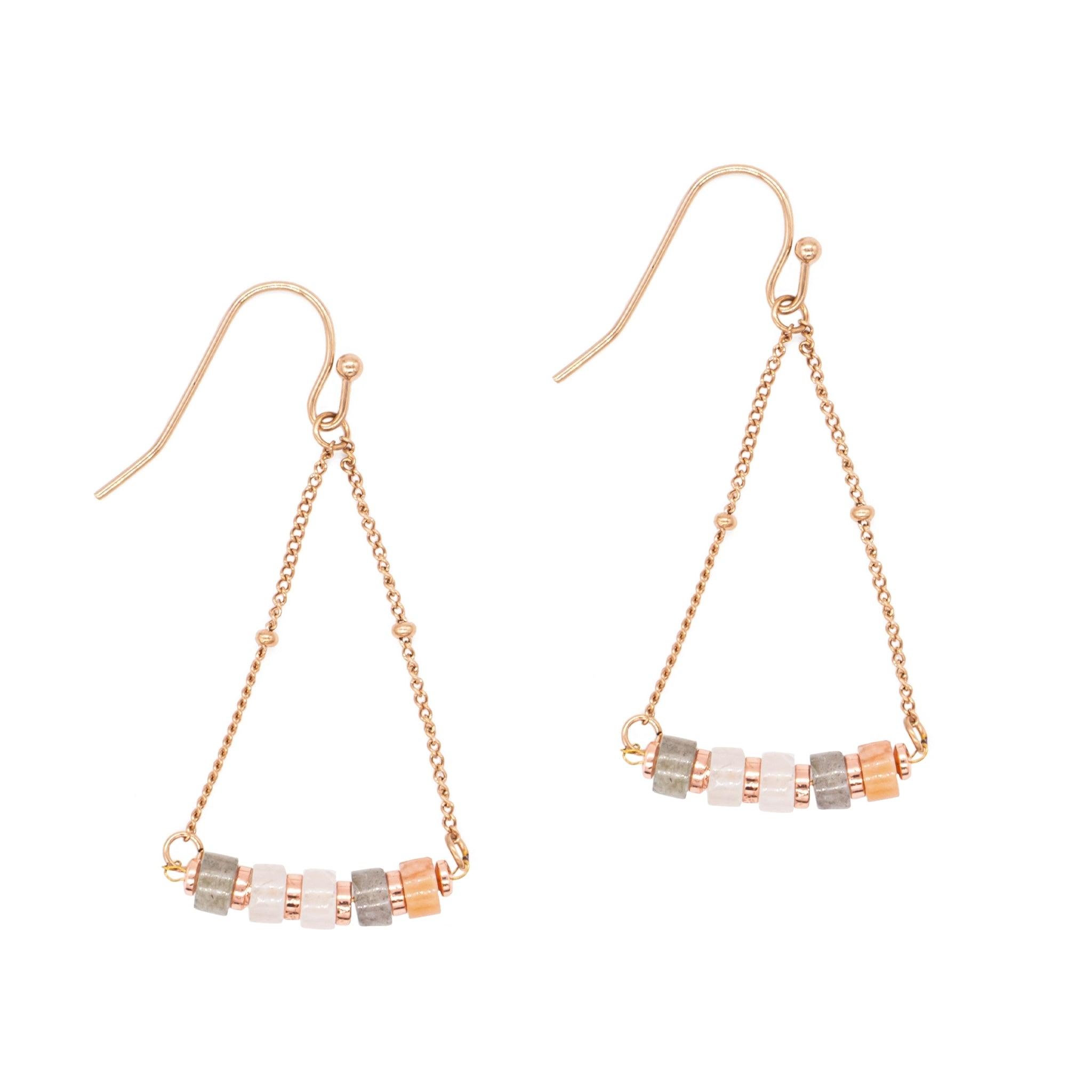 Voir la diapositive 1 : SLOYA Boucles d'oreilles Piana en Pierres de Lune