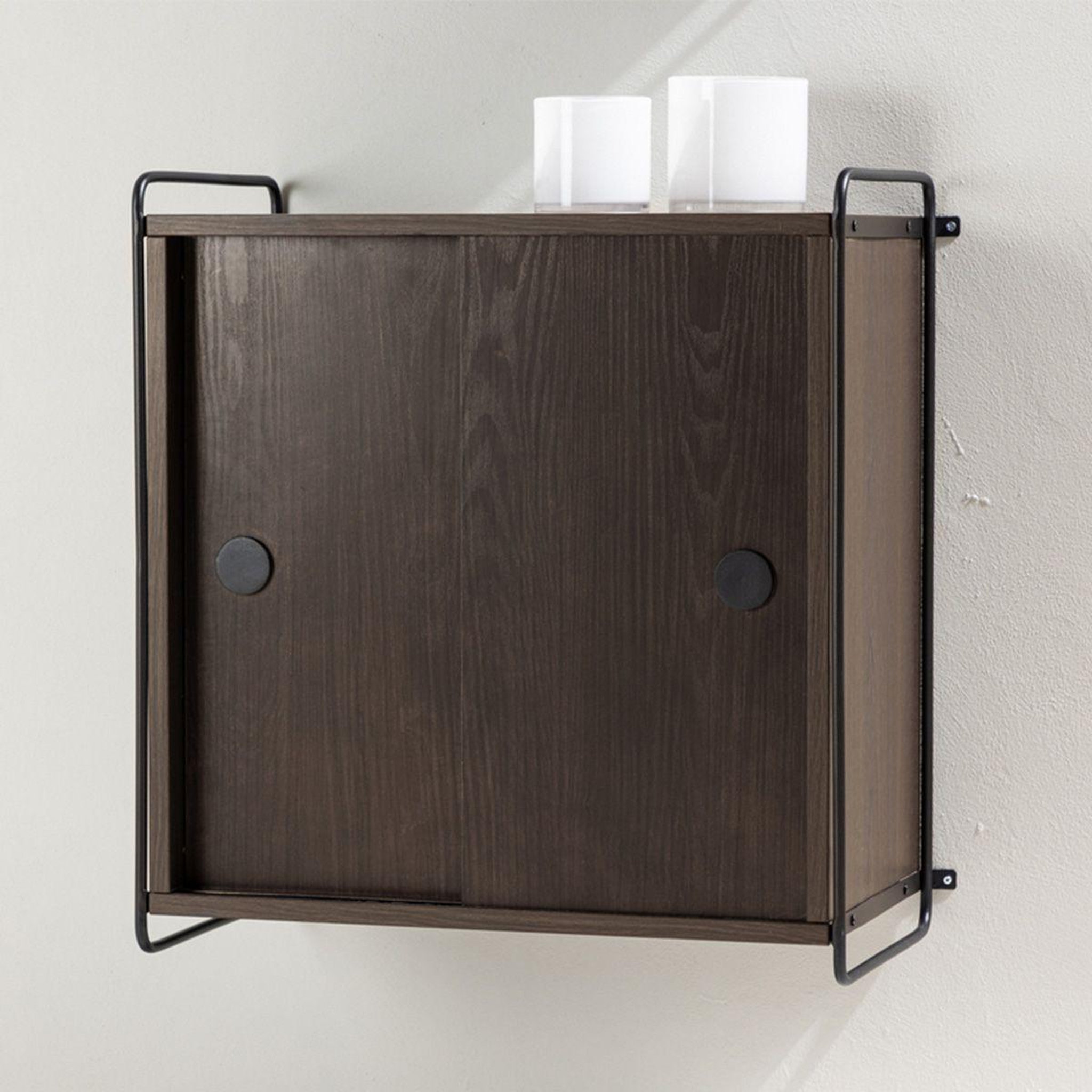 Voir la diapositive 6 : Paris Prix Étagère murale 2 portes  paris  68cm marron foncé
