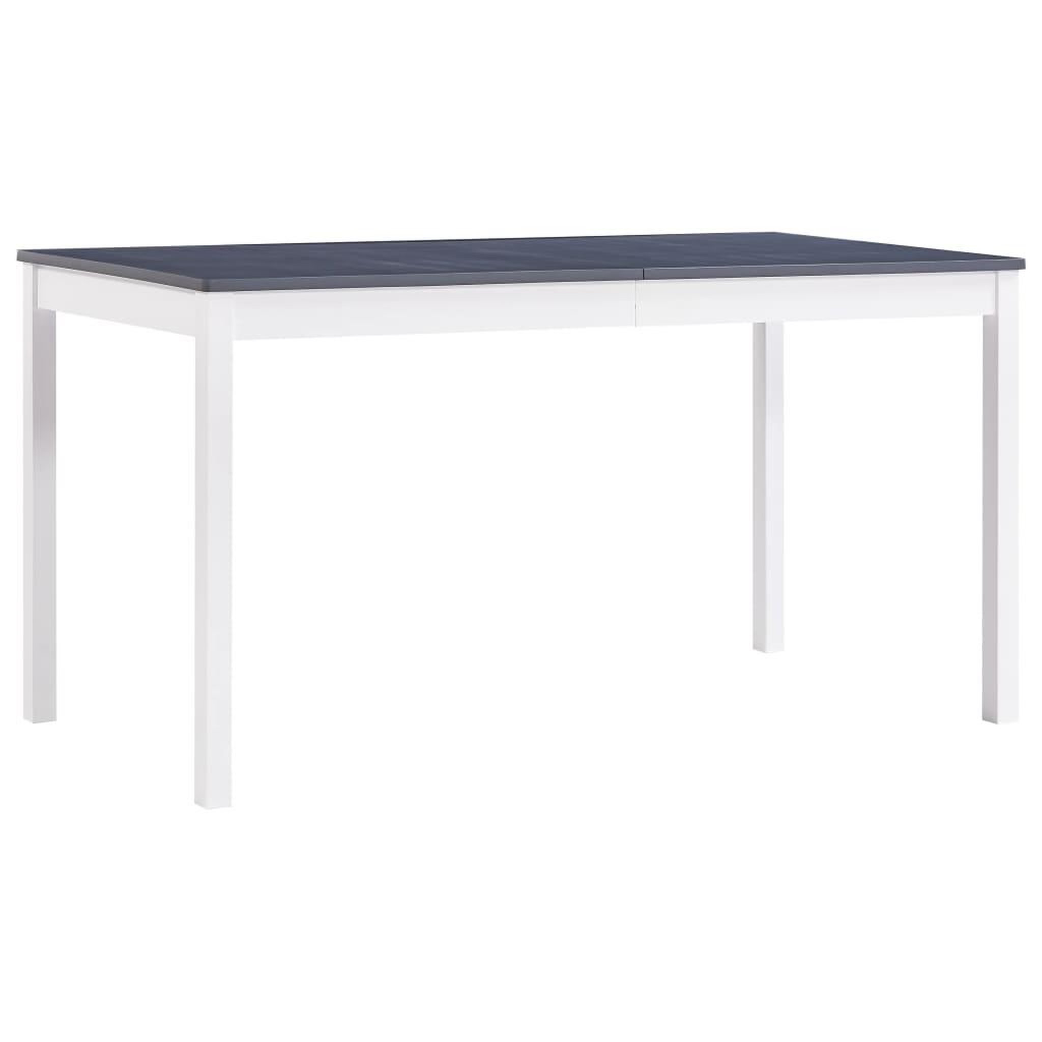 Voir la diapositive 1 : VIDAXL Table a manger Blanc et gris 140x70x73 cm Bois de pin