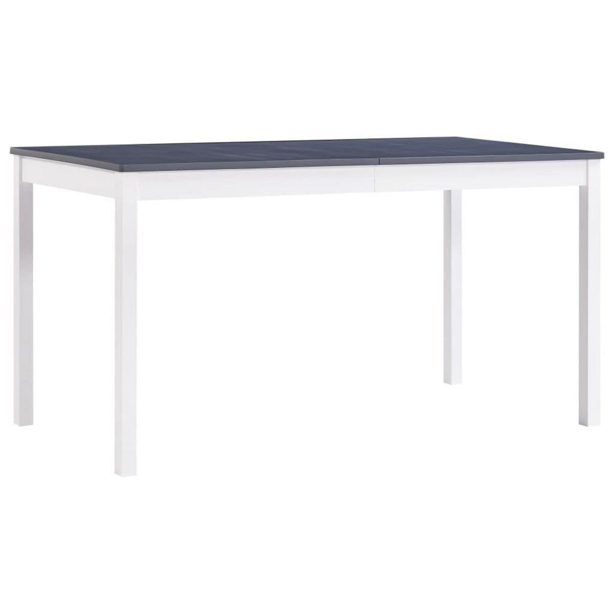 VIDAXL Table a manger Blanc et gris 140x70x73 cm Bois de pin