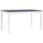 Voir la diapositive 1 : VIDAXL Table a manger Blanc et gris 140x70x73 cm Bois de pin