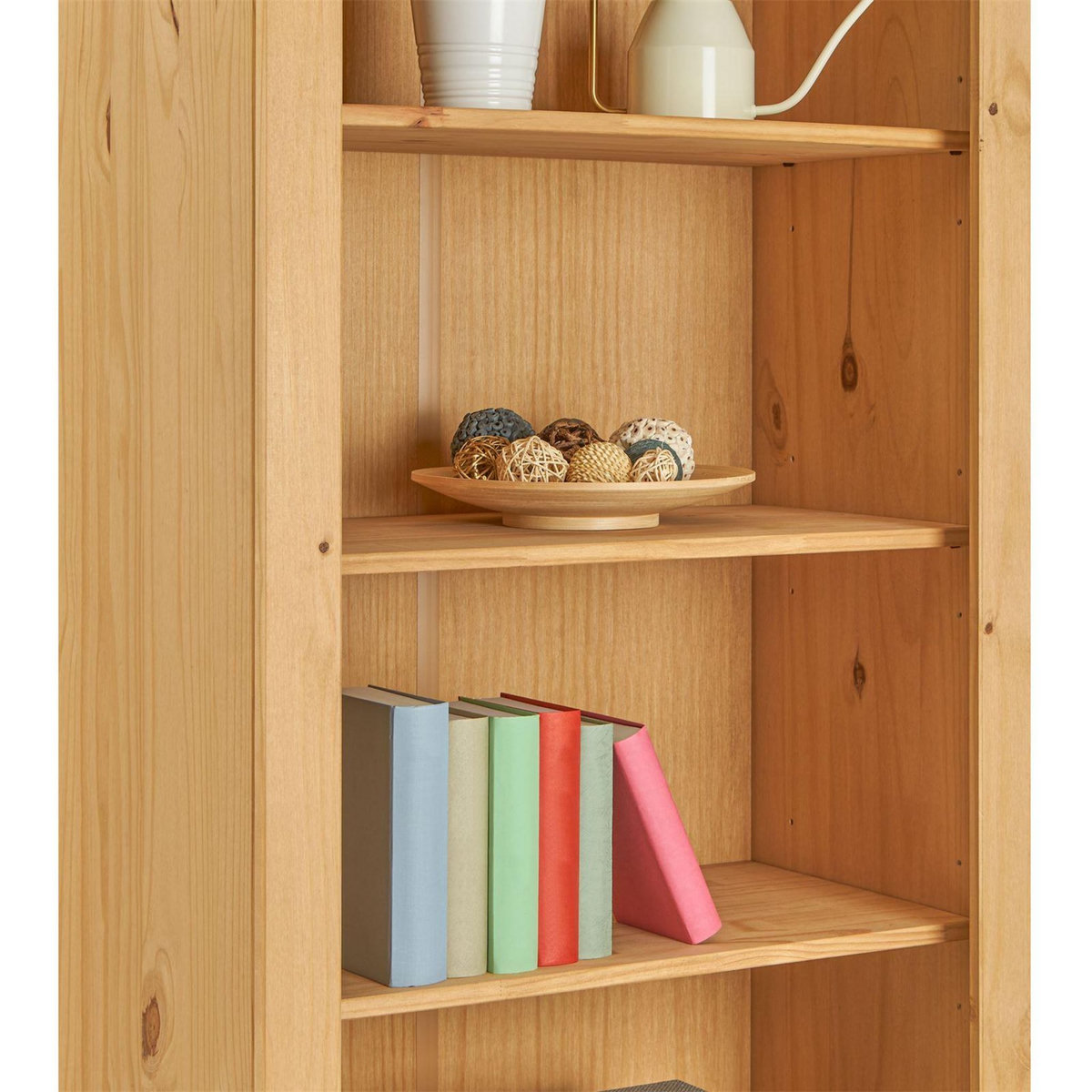 IDIMEX Bibliothèque en pin TEQUILA style mexicain, 4 étagères et 1 tiroir