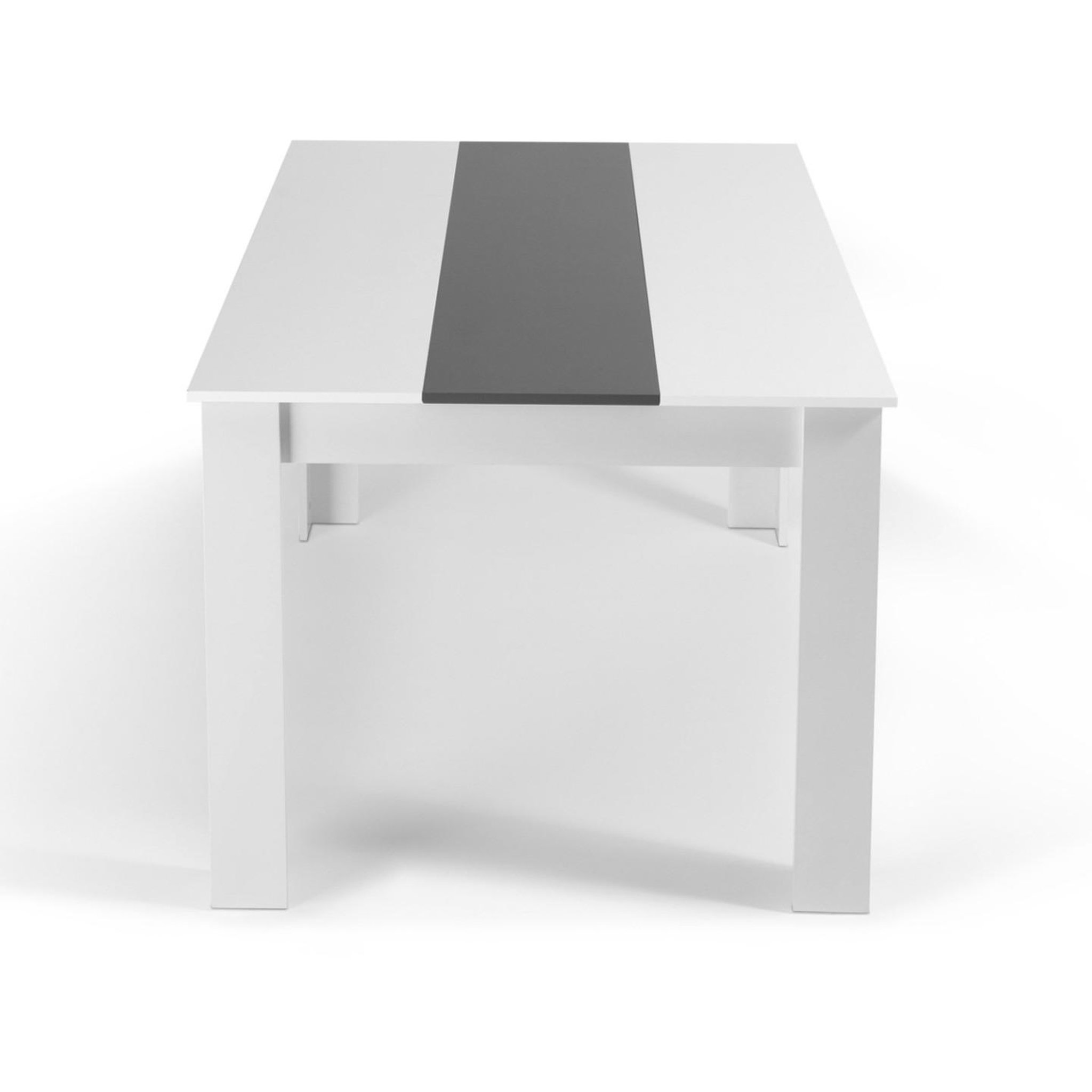 Voir la diapositive 4 : ID MARKET Table à manger rectangle georgia 6 personnes blanche et grise 140 x 80 cm