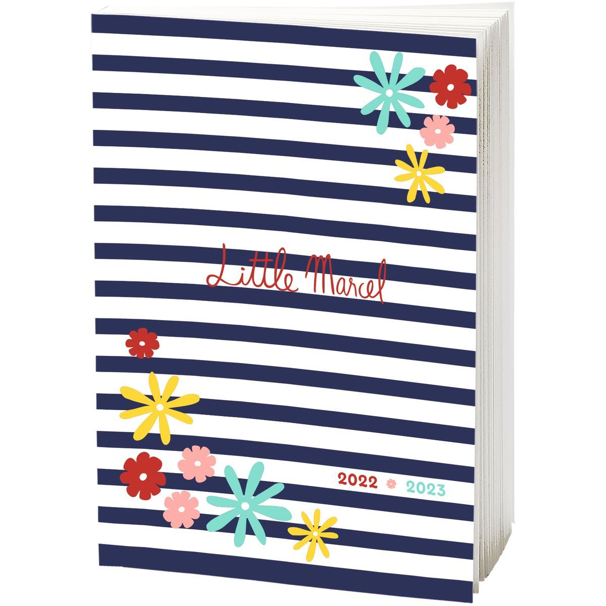 little marcel Agenda scolaire journalier 12x17cm Marinière bleu 2022-2023