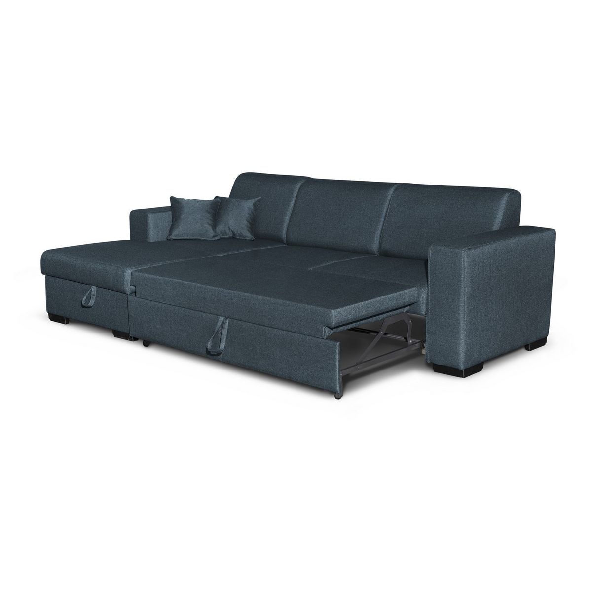 Canapé d'angle gauche convertible  4 places avec coffre tissu CARIBEA