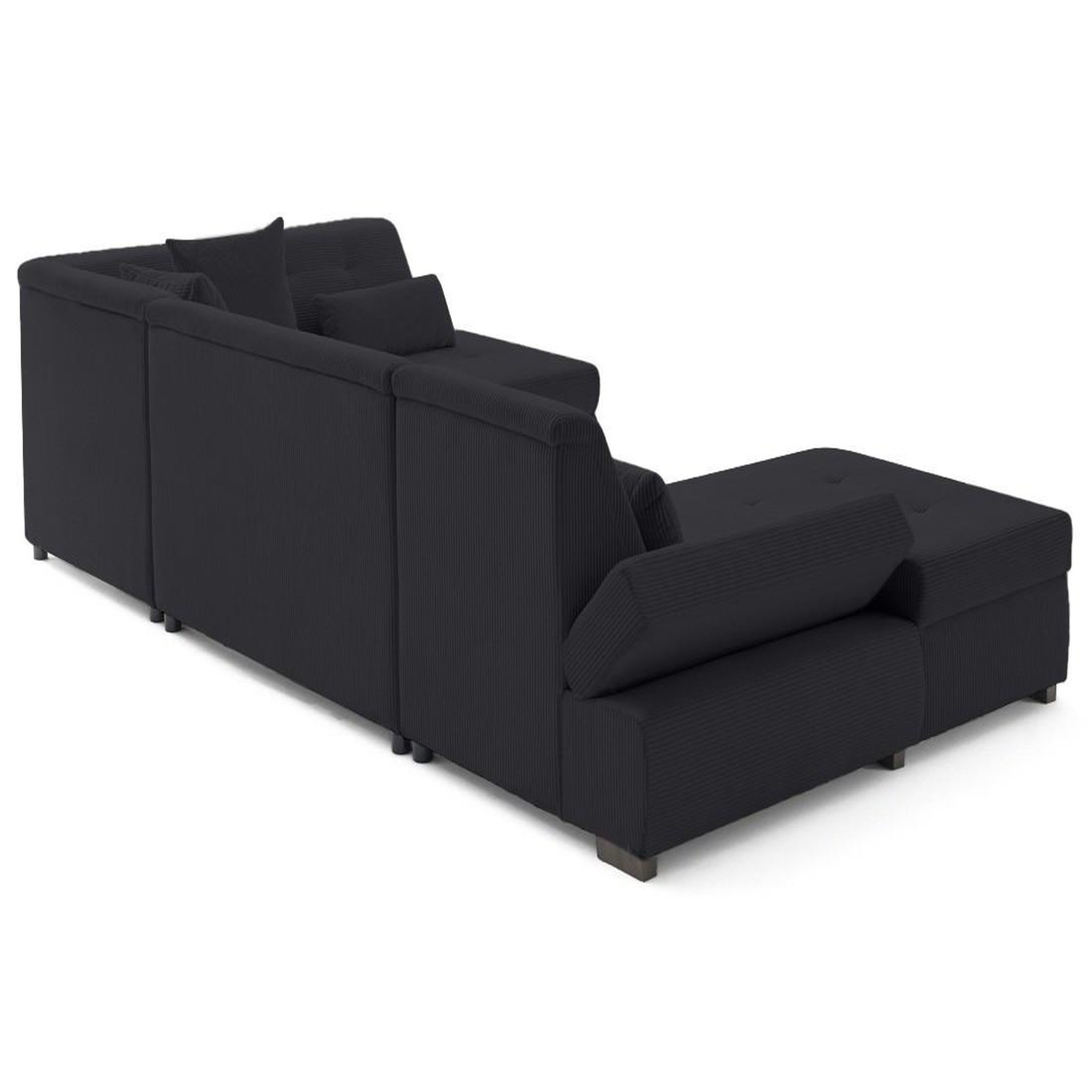 Voir la diapositive 5 : LISA DESIGN Vermont s - canapé panoramique d'angle droit 7 places en velours côtelé