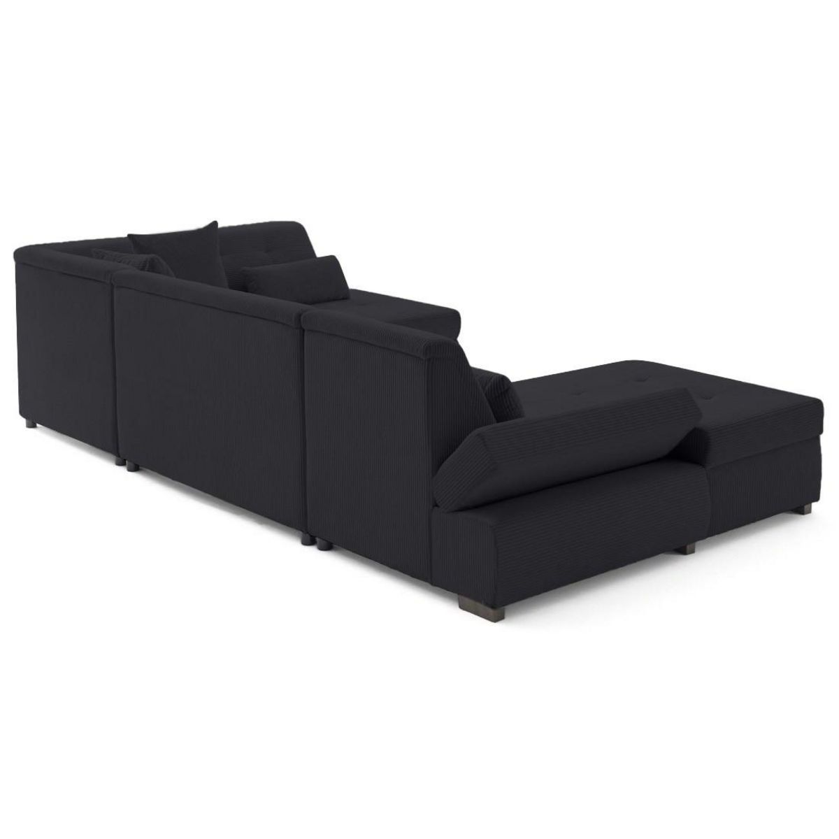 LISA DESIGN Vermont s - canapé panoramique d'angle droit 7 places en velours côtelé