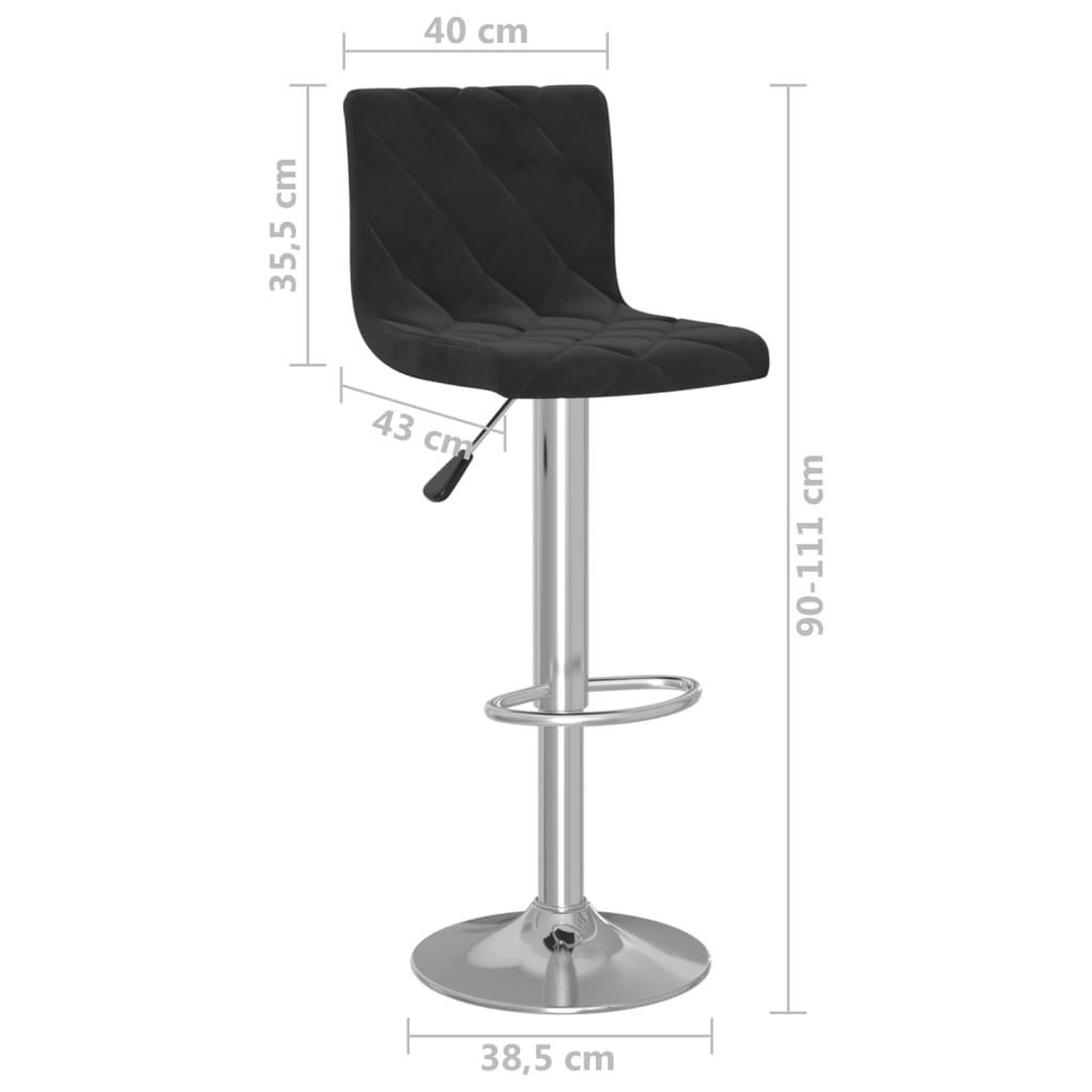 Voir la diapositive 6 : VIDAXL Tabourets de bar lot de 2 noir velours