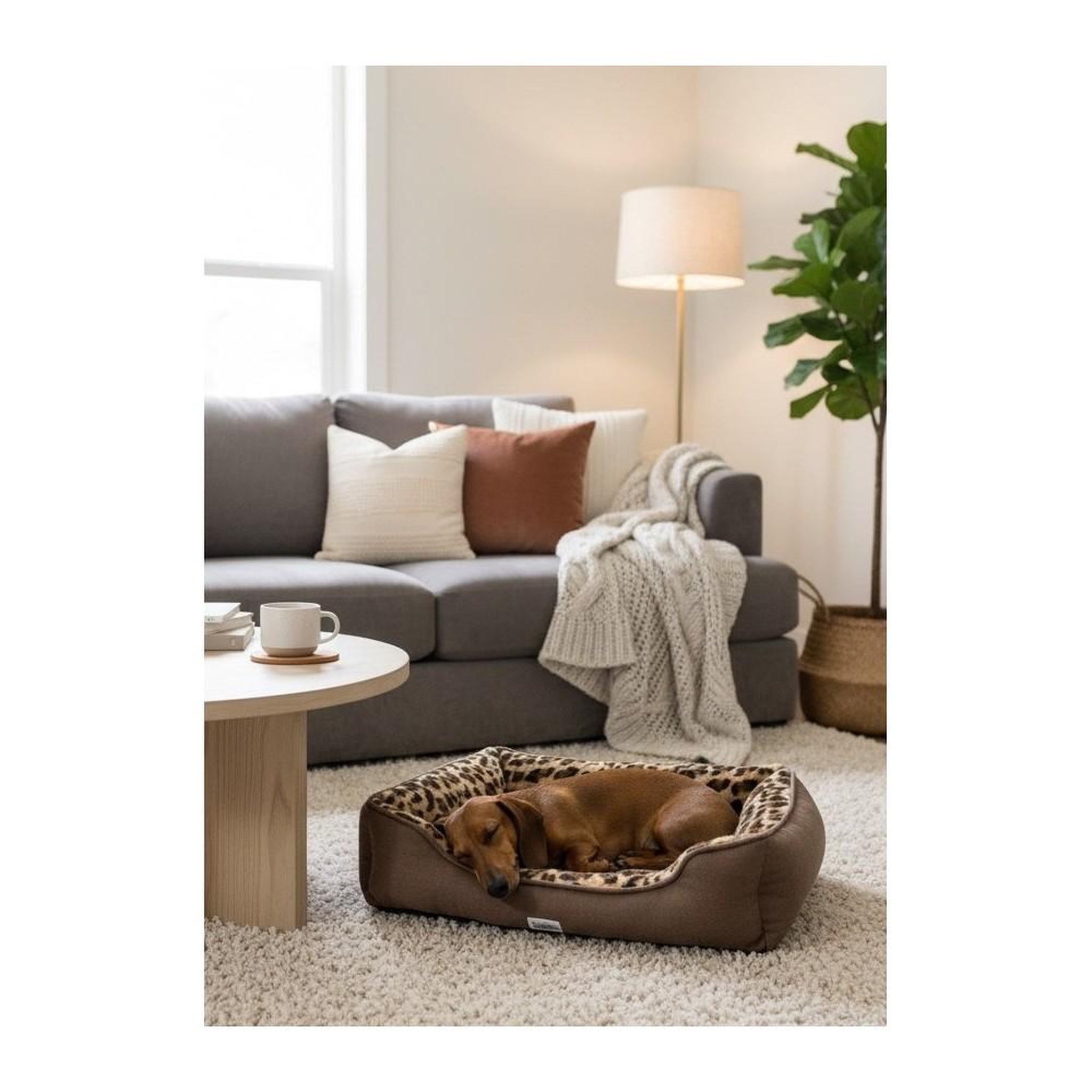 Voir la diapositive 4 : MON AMI LUKI Panier léopard antidérapant et confortable pour chien