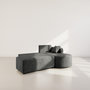 Voir la diapositive 2 : BEST MOBILIER Miro - canapé d'angle droit 4 places convertible avec coffre en velours texturé