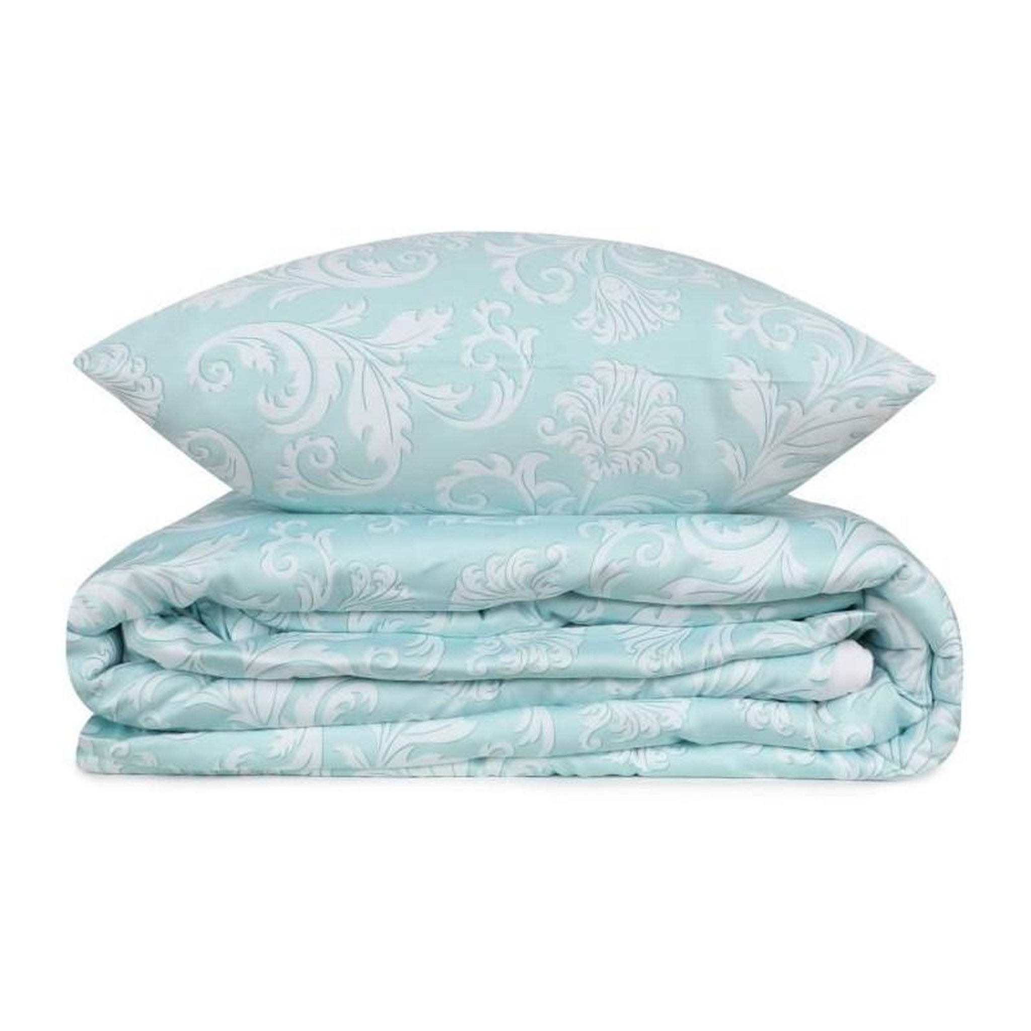Voir la diapositive 3 : GENERIQUE Parure de lit - 1 housse de couette 220 x 240 cm + 2 taies d'oreiller 60 x 60 cm - Satiné 100% coton - Blanc