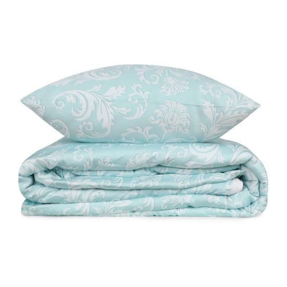 GENERIQUE Parure de lit - 1 housse de couette 220 x 240 cm + 2 taies d'oreiller 60 x 60 cm - Satiné 100% coton - Blanc