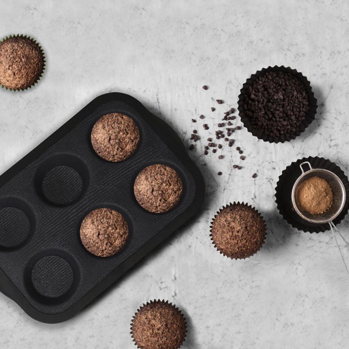 Moule 6 muffins en silicone et fibre de verre