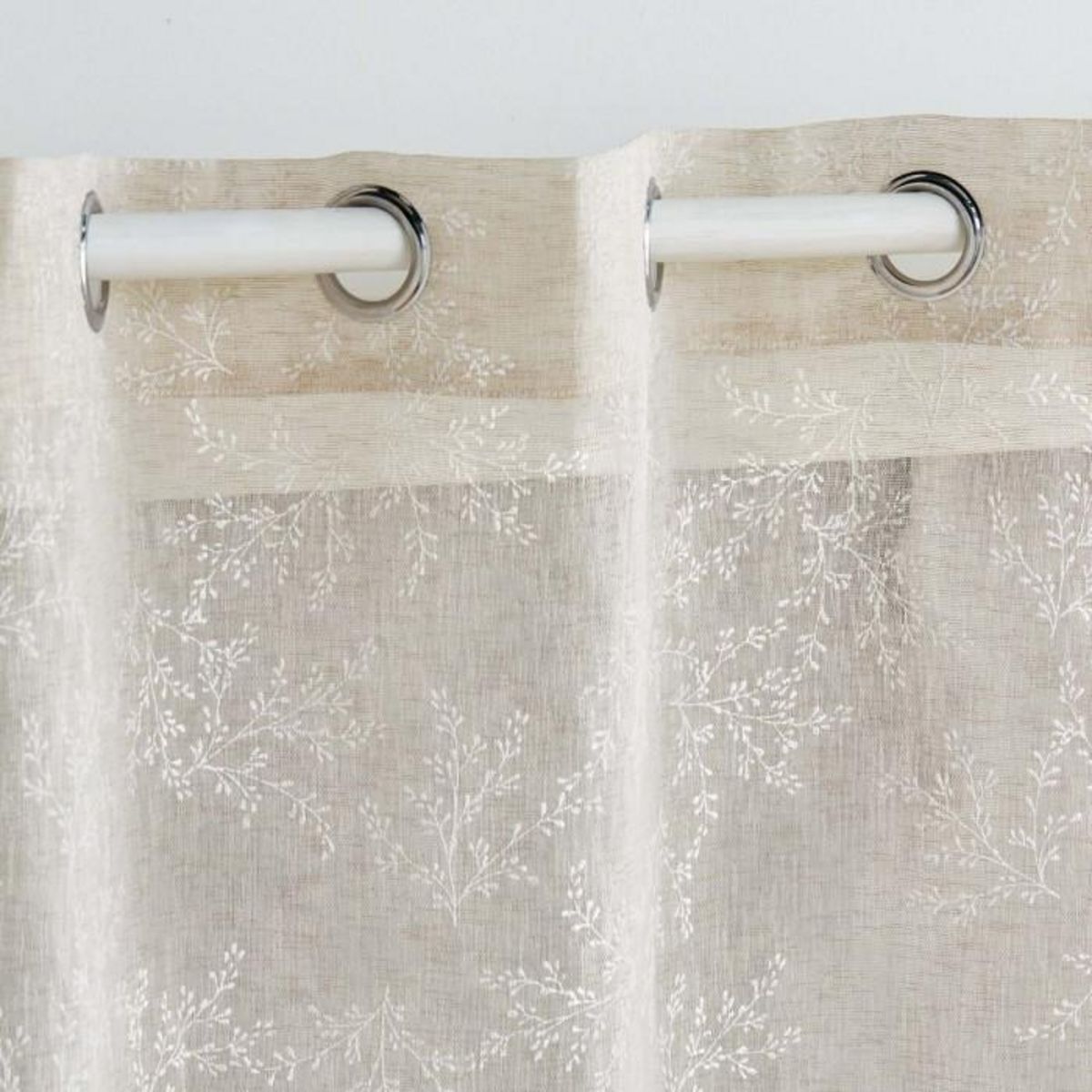 Paris Prix Paire de Voilages Passe-Tringle  Karla  70x240cm Taupe