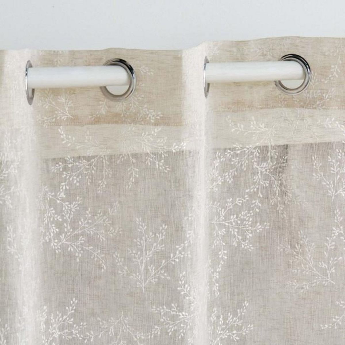 Paris Prix Paire de Voilages Passe-Tringle  Karla  70x240cm Taupe