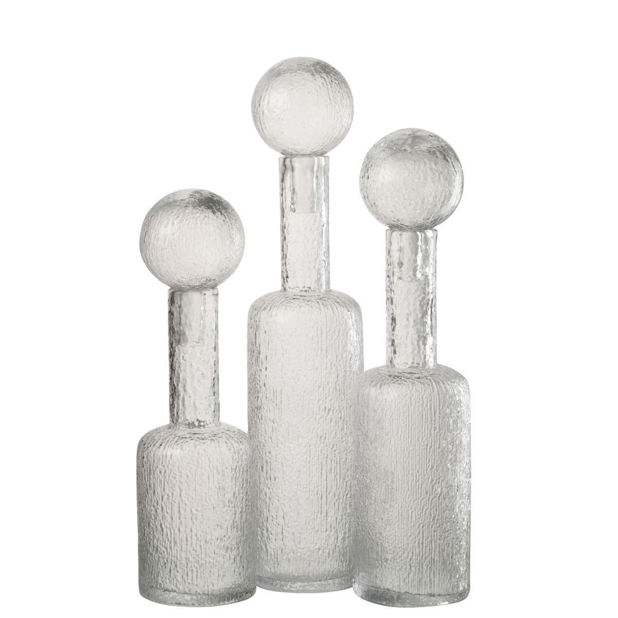 Voir la diapositive 3 : J-LINE Bouteille déco en verre  spiaggia  56cm transparent