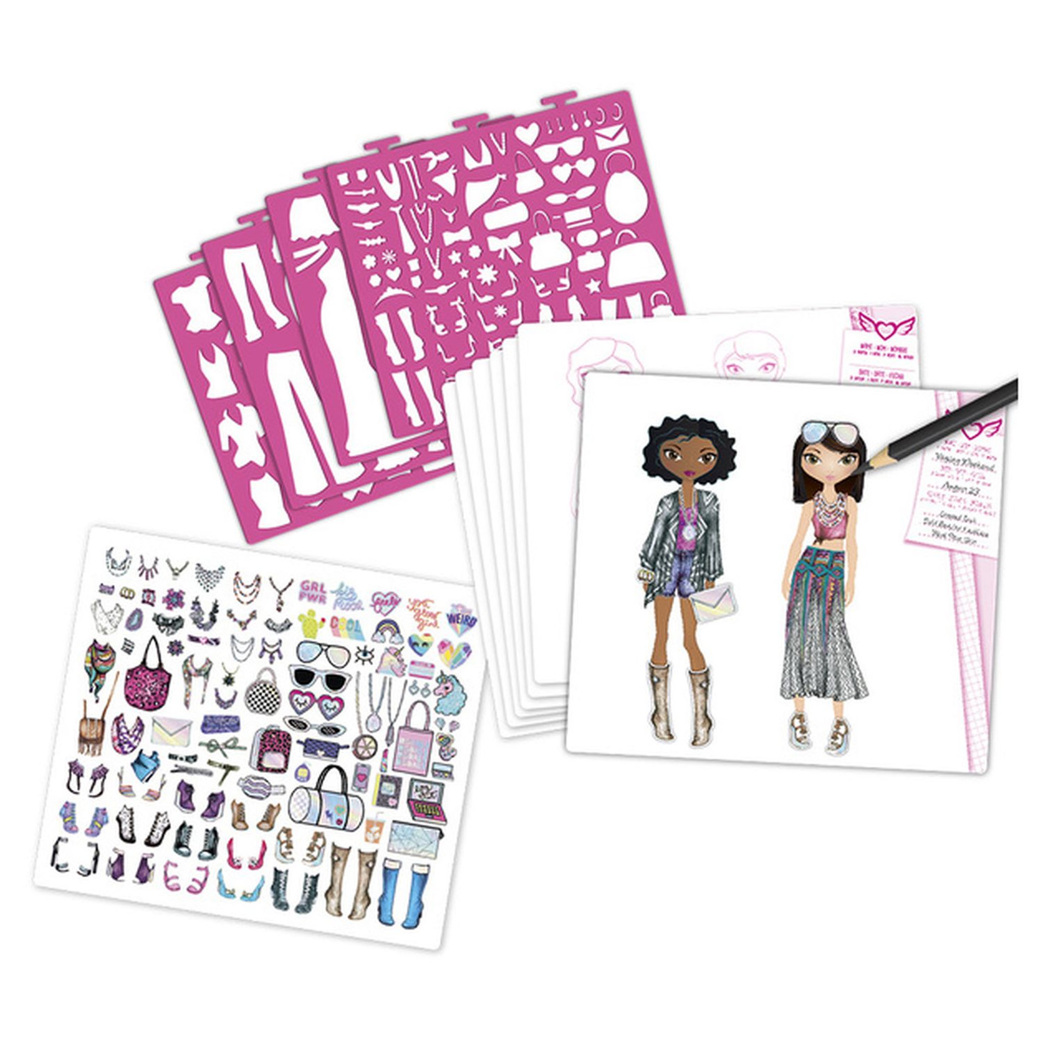 Voir la diapositive 2 : LANSAY Fashion Portfolio de dessins sequins