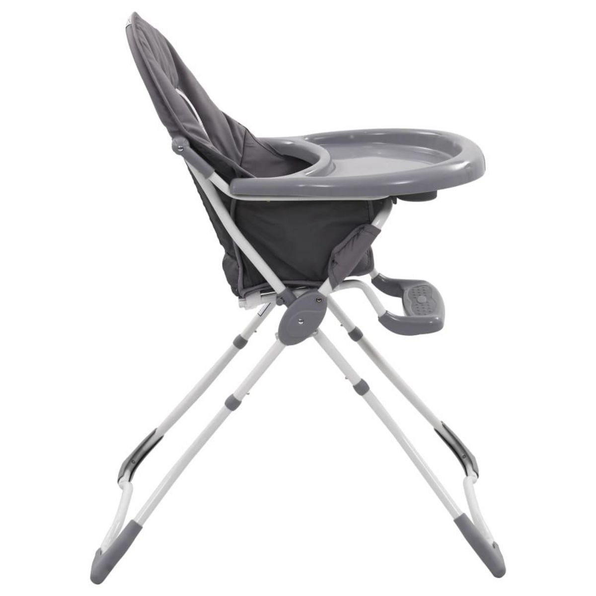 VIDAXL Chaise haute pour bebe Gris et blanc